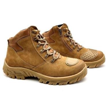 Imagem de Bota Segurança EPI Couro Cano Médio Resistente Trabalho-Masculino