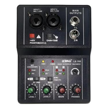 Imagem de Mini Mesa De Som 2 Canais Lelong Le-702