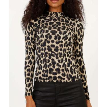Imagem de Blusa Feminina Animal Print Gola Alta Manga Longa Mari-08101 - Marisa,