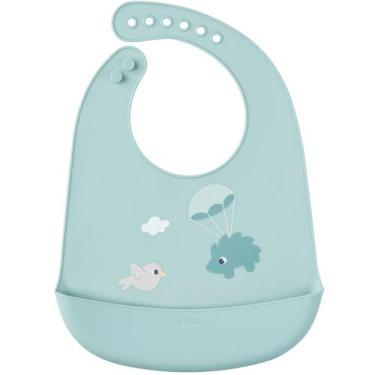 Imagem de Babador em silicone com pega-migalhas cloudy porco - verde - buba