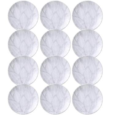 Imagem de Jogo 12 Pratos de Sobremesa 19cm Rasos Porcelana Tramontina Arbo Mesa Posta