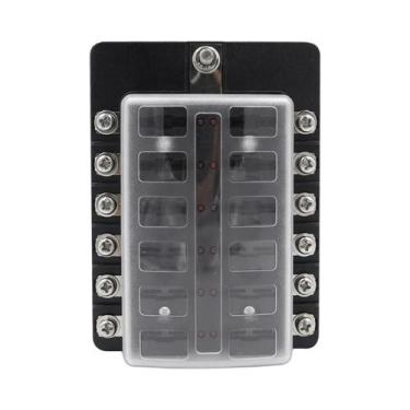 Imagem de Caixa De Fusíveis Com Suporte Para Lâminas 12V 24V, Luz De Advertência