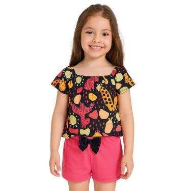 Imagem de Conjunto Infantil Menina Blusa e Shorts Algodão Kyly-Feminino
