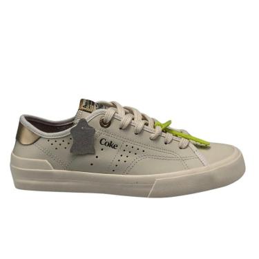 Imagem de Tenis Coca Cola Feminino Fortune Leather Casual Conforto - Marrom - 40-Feminino