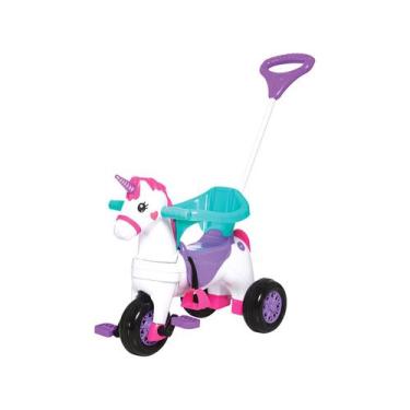 Imagem de Veículo para Bebê Calesita Fantasy Rosa Som e LUZ, Branco e Rosa, Unic