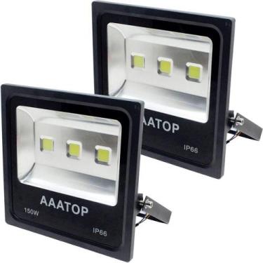 Imagem de Kit 8 Refletor Led Holofote Externo Jardim Muro 150w Branco - Gici Dec