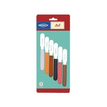 Imagem de Espátulas Para Manteiga Patê Brinox Beli 6 Peças Aço Inox, Inox