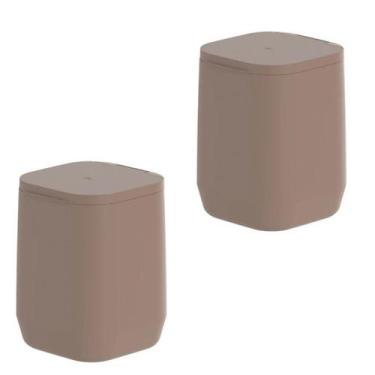 Imagem de Lixeira de Piso Parede Modelo Aura 6L Marca Ou- Cozinha Casa -, Kit2_M