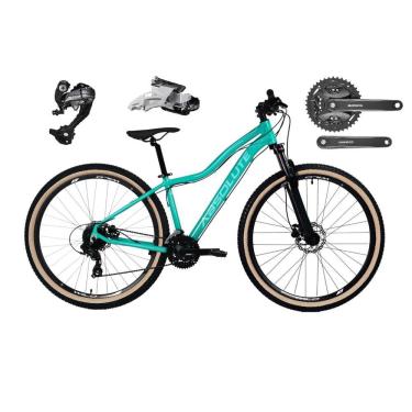 Imagem de Bicicleta Aro 29 Absolute Hera Feminina Câmbios Shimano Altus 27v Freios Hidráulicos Garfo com Trava no Guidão Pneu com Faixa Bege - Verde