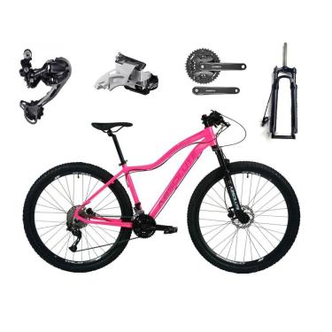 Imagem de Bicicleta Aro 29 Absolute Hera Feminina Alumínio Câmbios Shimano Deore e Altus 27v Freios Hidráulicos Garfo Com Trava no Guidão - Rosa