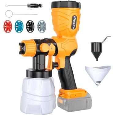 Imagem de Hipoke Pulverizador De Tinta Sem Fio 350 W Para Dewalt, Bateria 20 V, Pistola Pulverização Hvlp Com Motor Escova E 4 Bicos Cobre, Paredes Internas Externas, Móveis Cercas (Bateria Não Incluída)