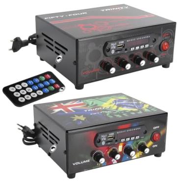 Imagem de Amplificador de Mesa Trinity Fifty Four com Bluetooth Entrada USB 200W RMS 4 Canais - Ideal Para Som de Igrejas Lojas Casa (Personalizado)