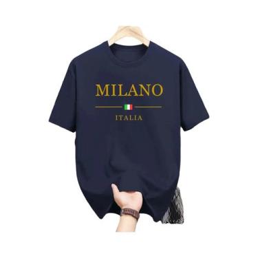 Imagem de Camiseta Casual De Algodão Para Homens plus Size De Verão Com Decote R