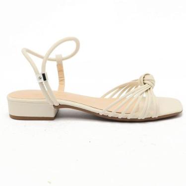 Imagem de Sandália Sapato da Corte Salto Baixo Calce Fácil Nó, S off white, 36