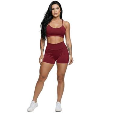 Imagem de Conjunto Top Alça Fina Sem Bojo e Short Suplex Vekyo Treino Academia M