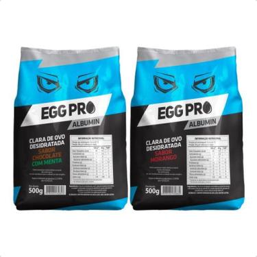 Imagem de Albumina Desidratada Kit 2 Sabores Variados 1kg Proteína Pura - Protei