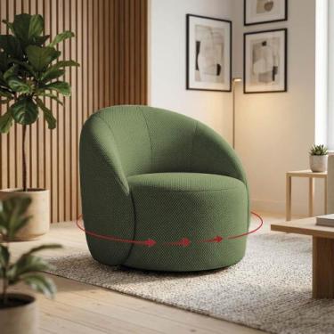 Imagem de Poltrona Sala Orgânica Lua Base Giratória Napoli Impermeável D03 - D R