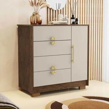 Imagem de Cômoda Quarto 4 Gavetas 93cm Sapateira Organizadora Rubi V01 - D Rossi