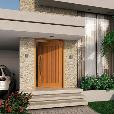 Imagem de Porta Pivotante de Madeira Maciça Angelim Pedra Ref 773 Aduela 14cm 217x107cm Natural