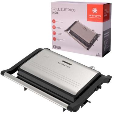 Imagem de Grill Elétrico Inox Antiaderente Saudável Sem Óleo - Unitermi, 110V