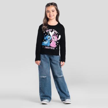 Imagem de Blusa infantil menina do Stitch com glitter Brandili-Feminino