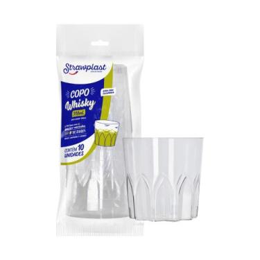Imagem de Copo Acrílico Whisky Cristal Strawplast 300ml 10 Unidades - COPAZA