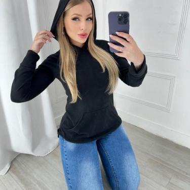 Imagem de Blusa De Frio Moletinho Canguru Com Touca Versatil Primium - Dioper St