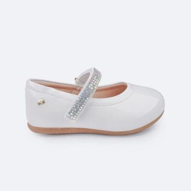 Imagem de Sapato Menina Pampili Angel Tira Strass Verniz Branco 04.993, Branco, 