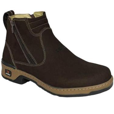 Imagem de Boot Botina Masculina Bico Redonda Com Ziper - Zebu, Nobuck café, 42