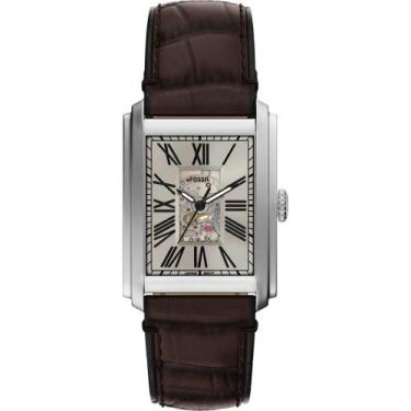 Imagem de Relógio Fossil Masculino Ref: Me3272/1xn Automático Esqueleto Retangul