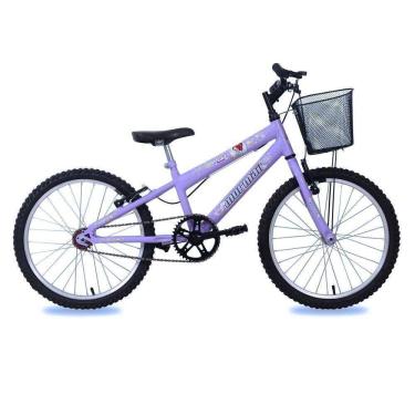 Imagem de Bicicleta Infantil Sweet Girl Aro 20 Mtb 1v V-Brake com Cesta Lilás Mormaii
