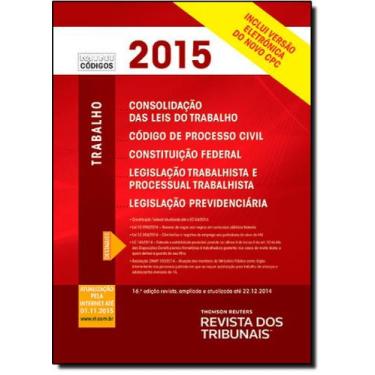 Imagem de Rt Mini Código 2015: Clt, Código de Processo Civil, Constituição Feder