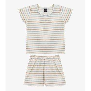 Imagem de Pijama Infantil Blusa com Shorts Select Bege, 4, Bege