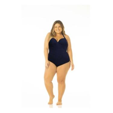 Imagem de Maio Plus Size Tecido Modelador Amarração Multiformas - arsie , Azul, 