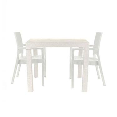 Imagem de Mesa Lateral Mônaco + 2 Cadeiras Com Braço Milano Rattan - Garden Life