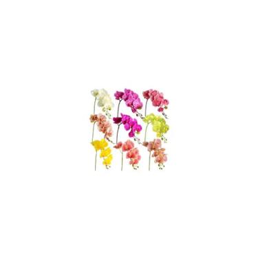 Imagem de Galho Orquídea Artificial Branco Tipo Toque Real Flores - Topmixshop, 