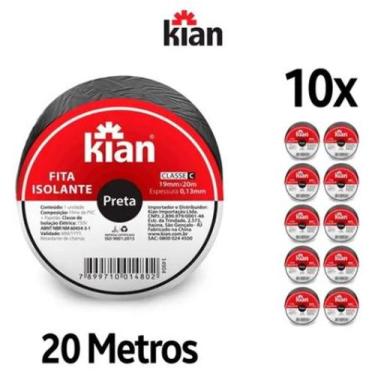 Imagem de Fita Isolante Preta 20 metros Kian