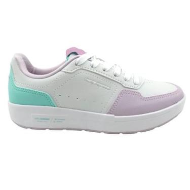 Imagem de Tênis Olympikus Casual Menina Branco com Roxo Versa, Branco, 29