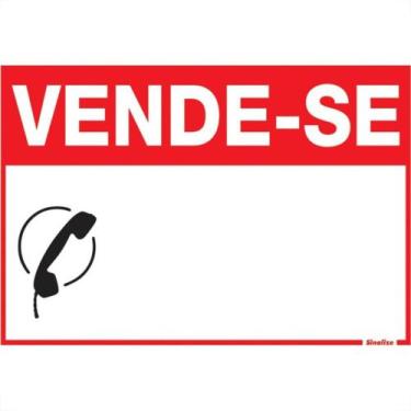 Imagem de Placa Sinalizacao Pvc 20X30 ''Vende-Se'' 250Cn - SINALIZE