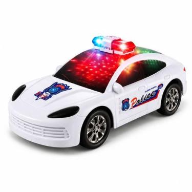 Imagem de Carro de Polícia Brinquedo Sirene 3D Luz Bate E Volta Com Música - Car