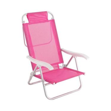 Imagem de Cadeira Reclinável Sunny Alumínio 6 Posições Rosa 063010 - Belfix