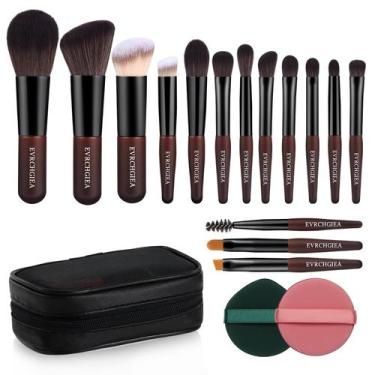 Imagem de Conjunto de pincéis de maquiagem EVRCHGIEA Travel, 15 unidades com est