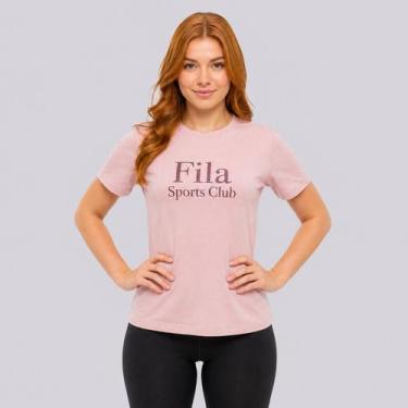 Imagem de Camiseta Fila Regular Sports Club Graphic Feminina Rosa, P