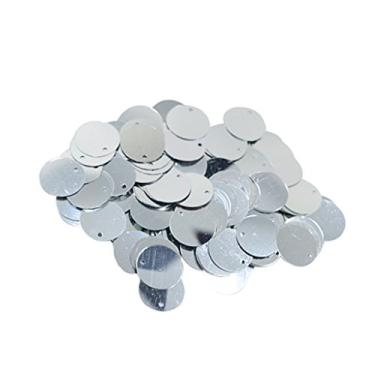 Imagem de F Fityle Paillettes de lantejoulas redondas brilhantes DIY costura artesanato 16 mm - prata