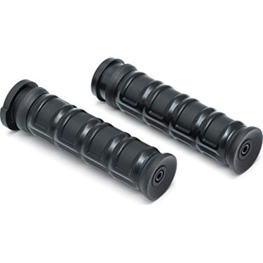 Imagem de Kuryakyn 6675 Dillinger Grips de guidão para controle eletrônico do acelerador: motocicletas Harley-Davidson 2008-19, preto acetinado, 1 par