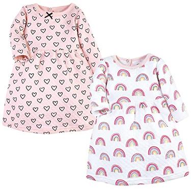 Imagem de Hudson Baby Vestidos de algodão para bebês meninas, Arco-íris moderno, 6-9 Meses