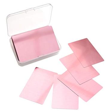 Imagem de RXBC2011 100 cartões de visita em metal branco com gravação a laser em alumínio rosa