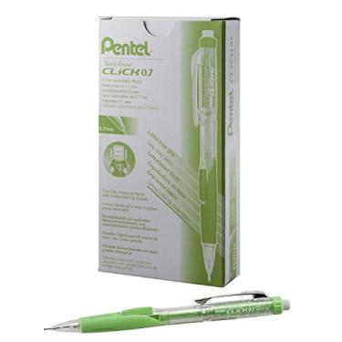 Imagem de Pentel Lapiseira Twist Apagar Clique, (0,7 mm), Corpo Transparente, Punho Verde Limão, Pacote com 12 (PD277TK)