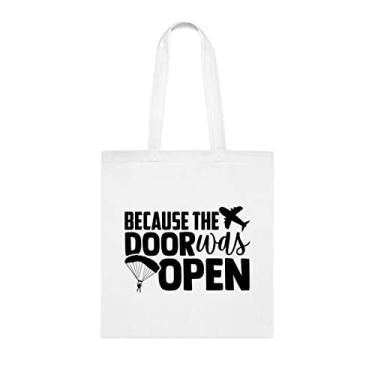 Imagem de Sacola de paraquedos abertos da porta, presente para paraquédios, bolsa de ombro para paraquedismo, sacos reutilizáveis de aniversário, cesta de Natal, Branco