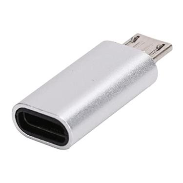Imagem de Adaptador tipo C para Micro USB, conector conversor conversor de micro USB macho para fêmea tipo C, linha de dados USB para celular, laptop, tablet (prata)